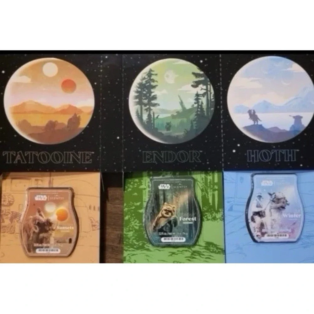 NEW small Scentsy Mod taupe warmer AND Star Wars Outer Rim 3-pack Scentsy bars